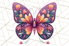 Enchanted Folk Art Butterfly Clipart PNG, Fariytale Cottage Product Image 5