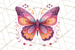 Enchanted Folk Art Butterfly Clipart PNG, Fariytale Cottage Product Image 2