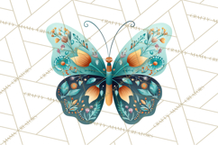 Enchanted Folk Art Butterfly Clipart PNG, Fariytale Cottage Product Image 2