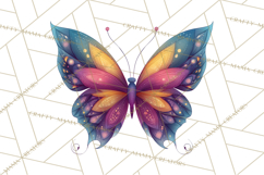 Enchanted Folk Art Butterfly Clipart PNG, Fariytale Cottage Product Image 5