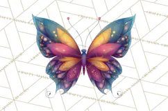 Enchanted Folk Art Butterfly Clipart PNG, Fariytale Cottage Product Image 5