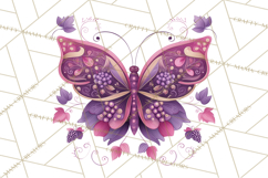 Enchanted Folk Art Butterfly Clipart PNG, Fariytale Cottage Product Image 4