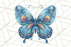 Enchanted Folk Art Butterfly Clipart PNG, Fariytale Cottage Product Image 5
