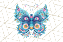 Enchanted Folk Art Butterfly Clipart PNG, Fariytale Cottage Product Image 4