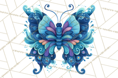Enchanted Folk Art Butterfly Clipart PNG, Fariytale Cottage Product Image 2