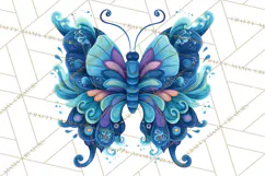 Enchanted Folk Art Butterfly Clipart PNG, Fariytale Cottage Product Image 2