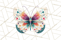 Enchanted Folk Art Butterfly Clipart PNG, Fariytale Cottage Product Image 5
