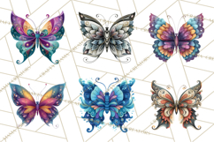 Enchanted Folk Art Butterfly Clipart PNG, Fariytale Cottage Product Image 2