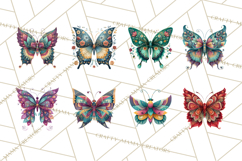 Enchanted Folk Art Butterfly Clipart PNG, Fariytale Cottage Product Image 4