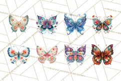 Enchanted Folk Art Butterfly Clipart PNG, Fariytale Cottage Product Image 6