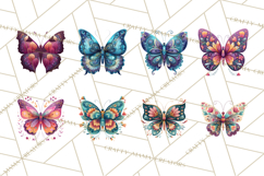 Enchanted Folk Art Butterfly Clipart PNG, Fariytale Cottage Product Image 7