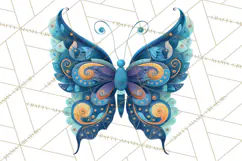 Enchanted Folk Art Butterfly Clipart PNG, Fariytale Cottage Product Image 4