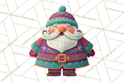 Vibrant Yuletide Friends Clipart, Christmas Folk Art Png Product Image 2