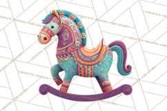 Vibrant Yuletide Friends Clipart, Christmas Folk Art Png Product Image 4