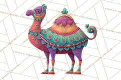 Vibrant Yuletide Friends Clipart, Christmas Folk Art Png Product Image 5