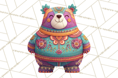 Vibrant Yuletide Friends Clipart, Christmas Folk Art Png Product Image 4