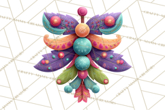 Vibrant Yuletide Friends Clipart, Christmas Folk Art Png Product Image 5