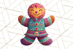 Vibrant Yuletide Friends Clipart, Christmas Folk Art Png Product Image 3