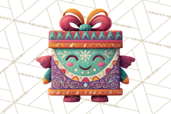 Vibrant Yuletide Friends Clipart, Christmas Folk Art Png Product Image 3