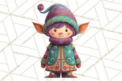 Vibrant Yuletide Friends Clipart, Christmas Folk Art Png Product Image 5