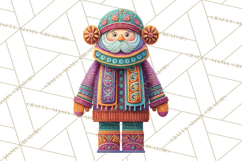 Vibrant Yuletide Friends Clipart, Christmas Folk Art Png Product Image 2