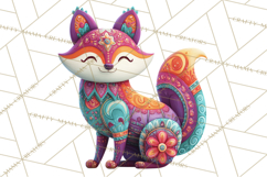 Vibrant Yuletide Friends Clipart, Christmas Folk Art Png Product Image 5