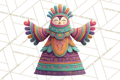 Vibrant Yuletide Friends Clipart, Christmas Folk Art Png Product Image 2