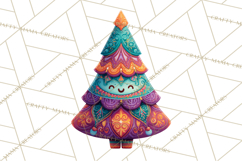 Vibrant Yuletide Friends Clipart, Christmas Folk Art Png Product Image 3