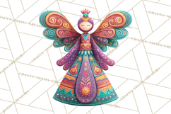 Vibrant Yuletide Friends Clipart, Christmas Folk Art Png Product Image 5