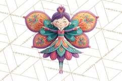 Vibrant Yuletide Friends Clipart, Christmas Folk Art Png Product Image 4