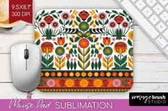 Folk Flowers Mouse Pad Sublimation - Floral Folk Mousepad Product Image 1
