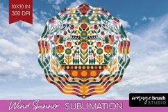 Folk Flowers Wind Spinner Sublimation PNG - Floral Folk Product Image 1
