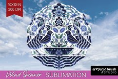 Folk Flowers Wind Spinner Sublimation PNG - Floral Folk Product Image 1