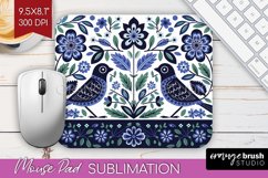 Folk Flowers Mouse Pad Sublimation - Floral Folk Mousepad Product Image 1