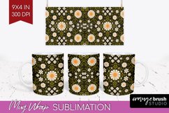 Folk Flowers Mug Wrap - Floral Folk Mug PNG Sublimation Product Image 1