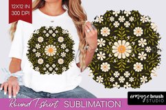 Folk Flowers Round Tshirt Background - Floral Folk PNG Product Image 1