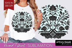 Folk Flowers Round Tshirt Background - Floral Folk PNG Product Image 1