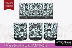 Folk Flowers Mug Wrap - Floral Folk Mug PNG Sublimation Product Image 1