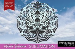 Folk Flowers Wind Spinner Sublimation PNG - Floral Folk Product Image 1