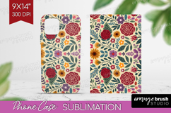 Folk Flowers Phone Case PNG - Floral Folk Case PNG Product Image 1