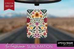 Folk Flowers Air Freshener PNG - Floral Folk PNG Sublimation Product Image 1