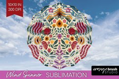Folk Flowers Wind Spinner Sublimation PNG - Floral Folk Product Image 1