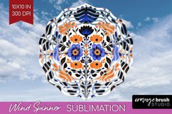Folk Flowers Wind Spinner Sublimation PNG - Floral Folk Product Image 1
