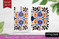 Folk Flowers Phone Case PNG - Floral Folk Case PNG Product Image 1