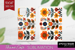 Folk Flowers Phone Case PNG - Floral Folk Case PNG Product Image 1