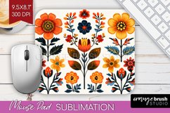 Folk Flowers Mouse Pad Sublimation - Floral Folk Mousepad Product Image 1
