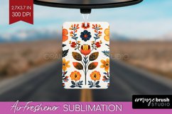 Folk Flowers Air Freshener PNG - Floral Folk PNG Sublimation Product Image 1