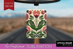 Folk Flowers Air Freshener PNG - Floral Folk PNG Sublimation Product Image 1