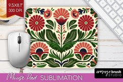 Folk Flowers Mouse Pad Sublimation - Floral Folk Mousepad Product Image 1