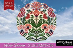 Folk Flowers Wind Spinner Sublimation PNG - Floral Folk Product Image 1